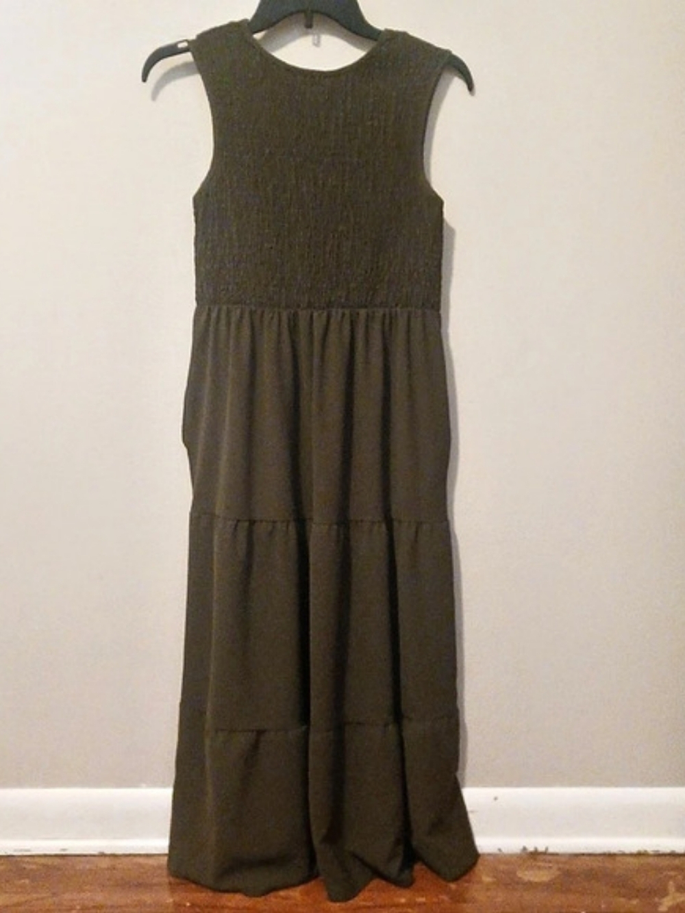 Maxi Smocked Dress in Brown Size Small Like New